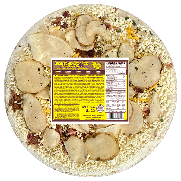 Butch's potato bacon pizza