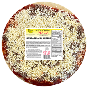 Butch's original sausage and cheese pizza